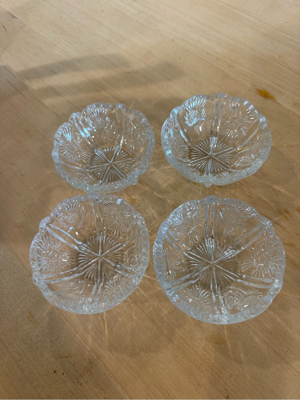 Source Unknown Clear Glass Divided Serving Bowls - Set of 4